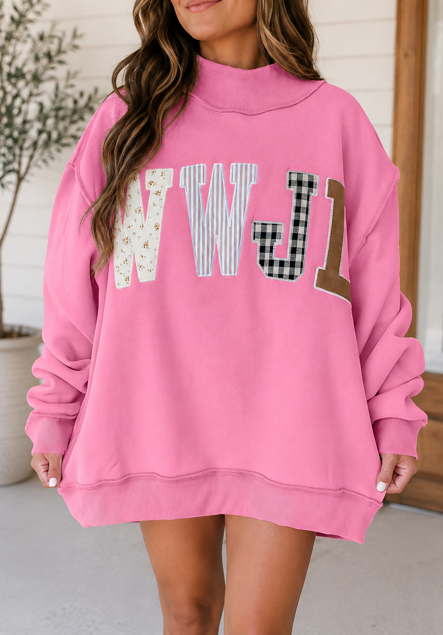 WWJD Mixed Pattern Sweatshirt