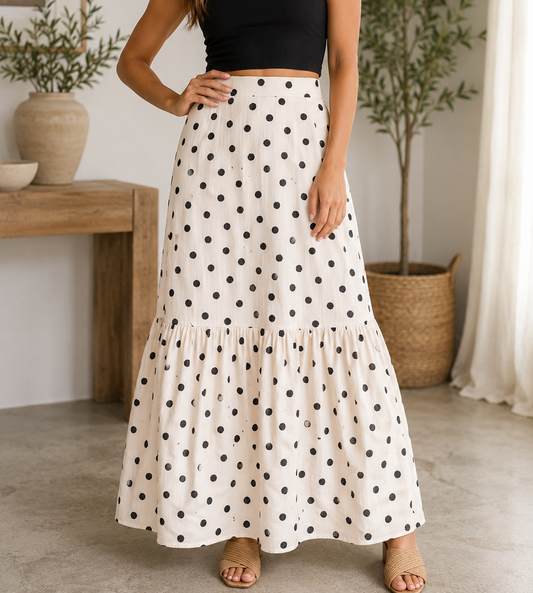White Polka Dot Skirt