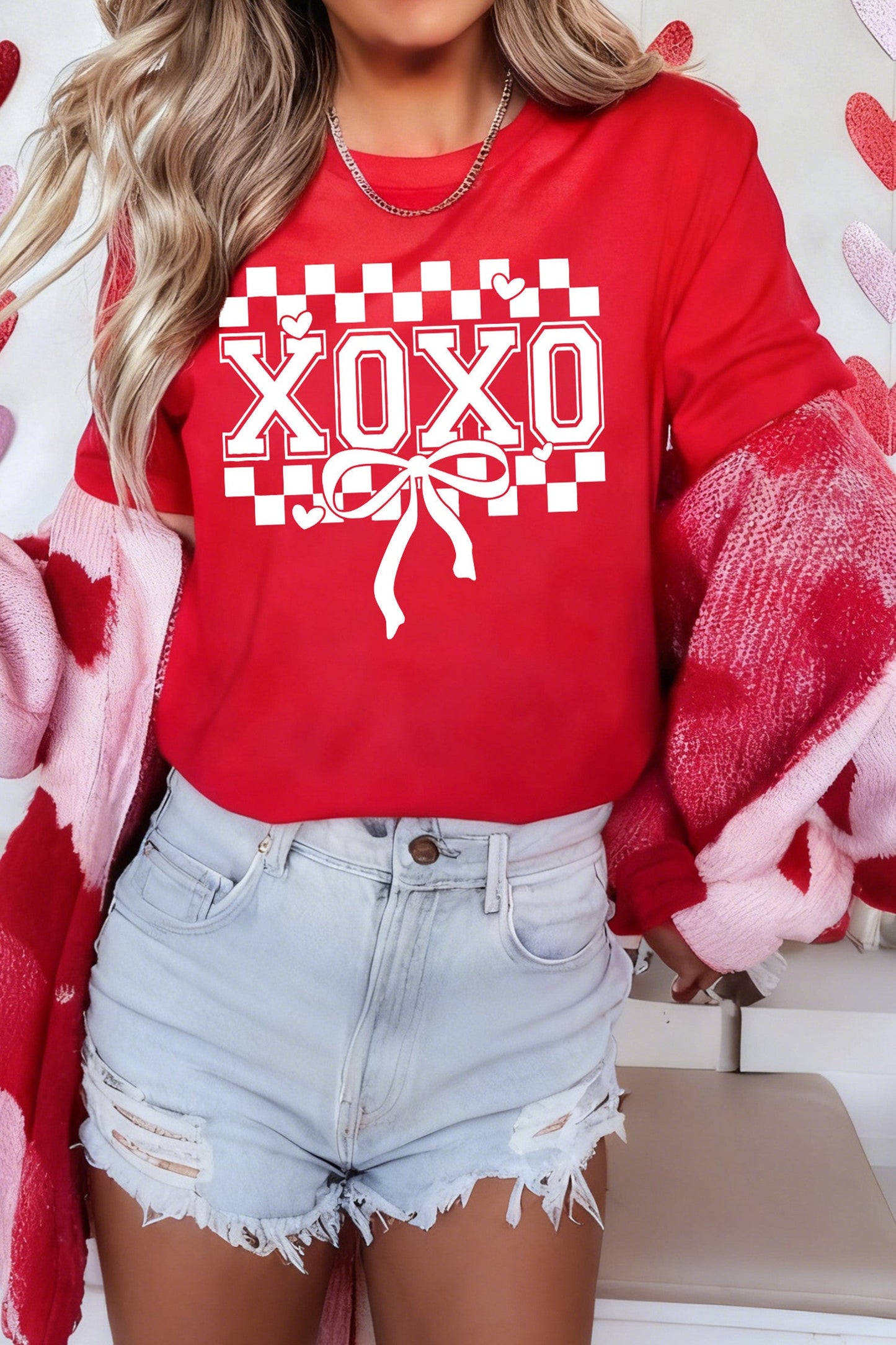XOXO Bow Print Shirt RTS