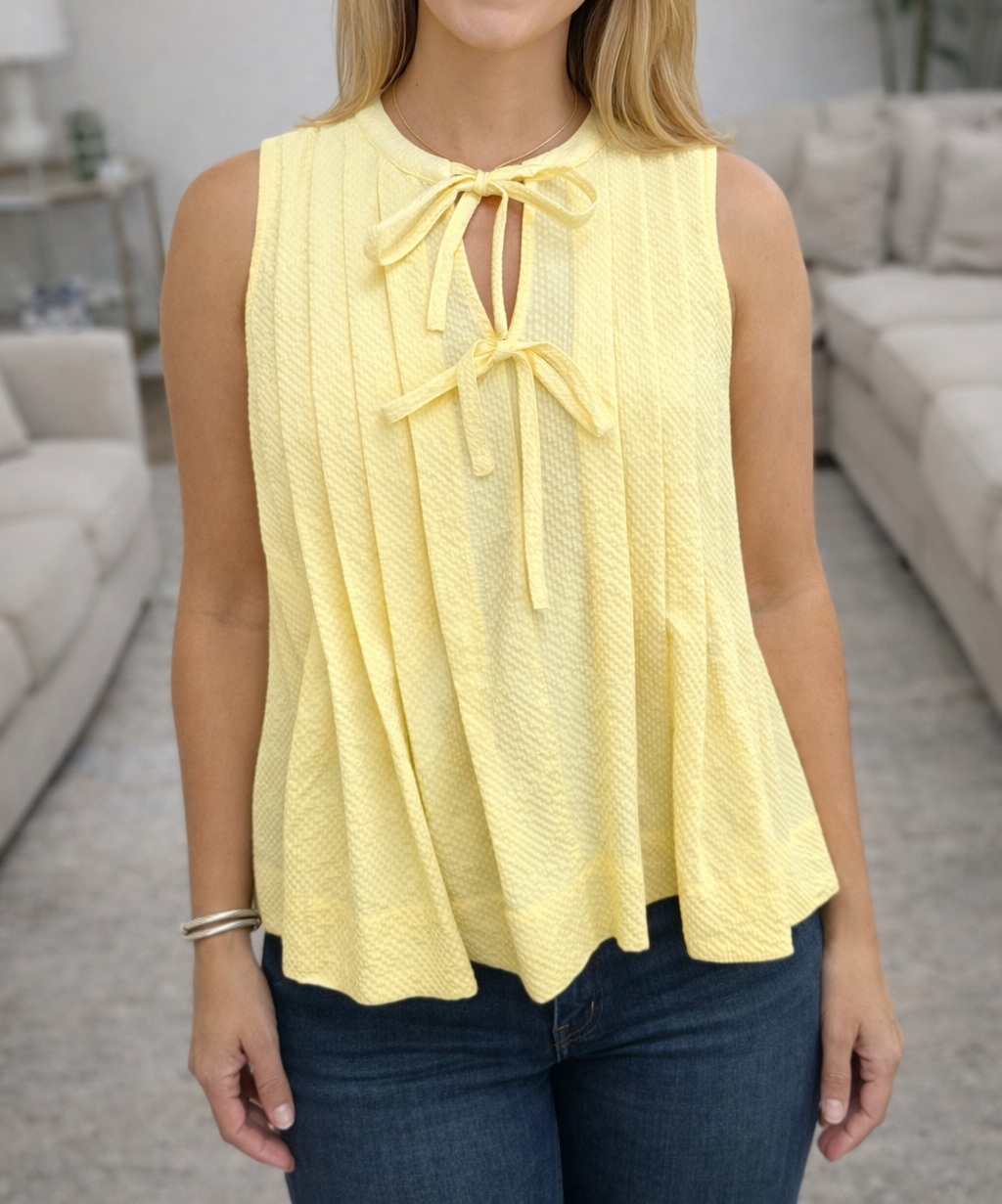 Yellow Bow Tie Top LT