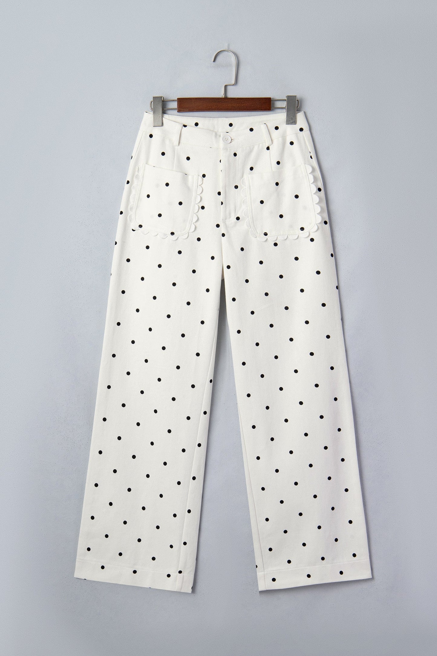 Polka-Dot Scalloped Jeans