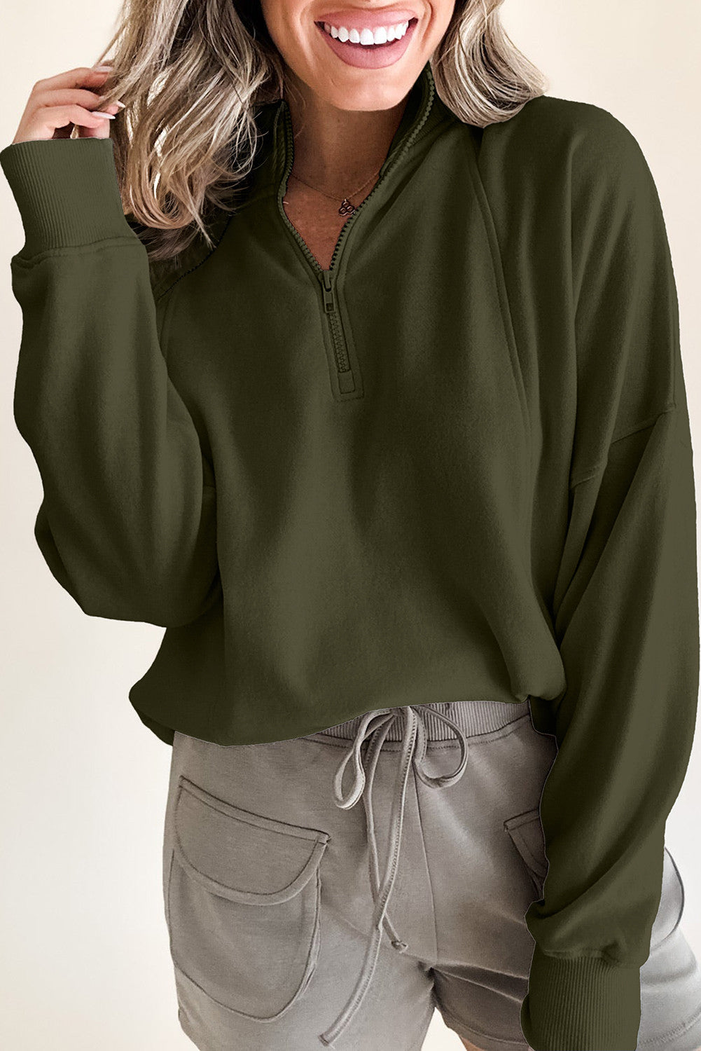 Pullover Drop Shoulder Sweatshirt