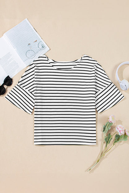 Black Stripe Loose Top LT