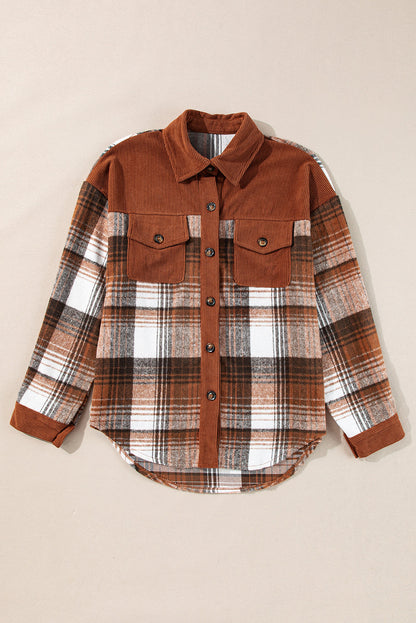 Plaid Corduroy Shacket LT