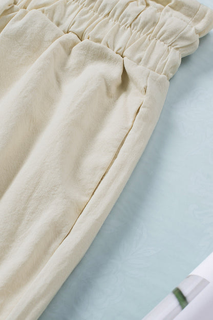 Khaki Paperbag Cropped Pants LT