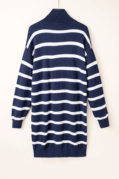 Stripe Zip Collar Dress RTS