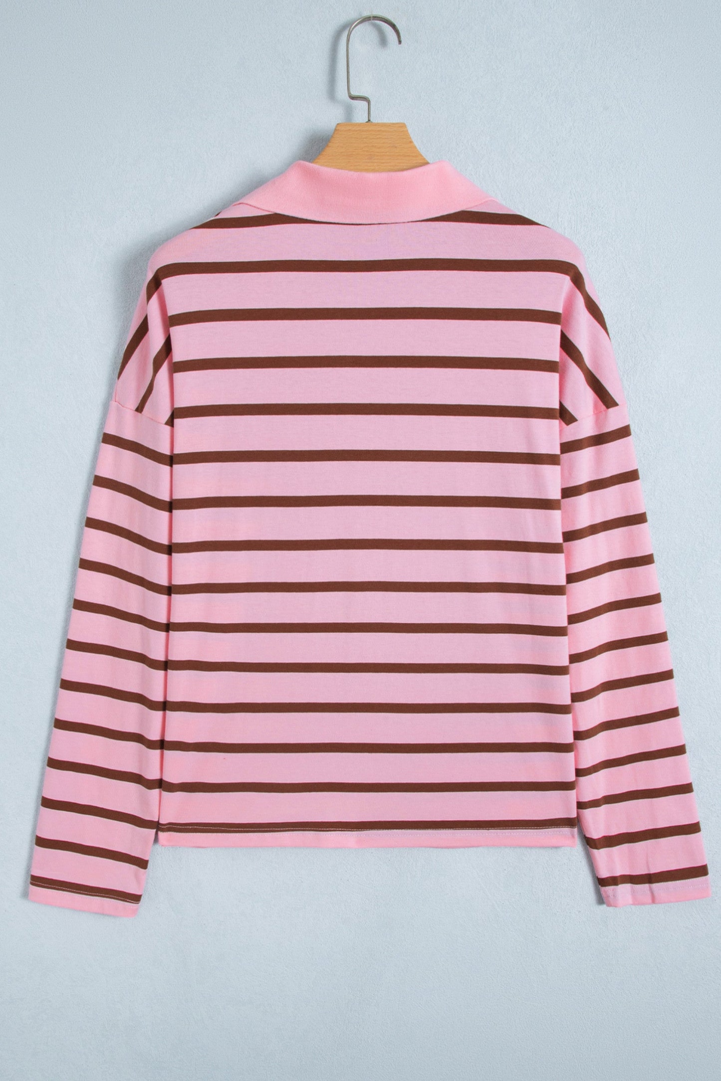 Pink Stripe Collar Top