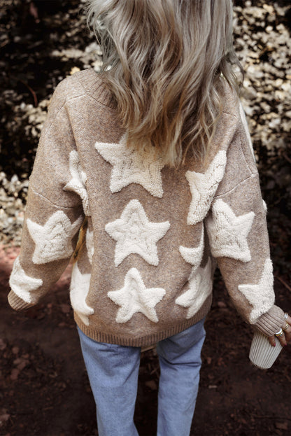 Khaki Sherpa Star Cardigan LT