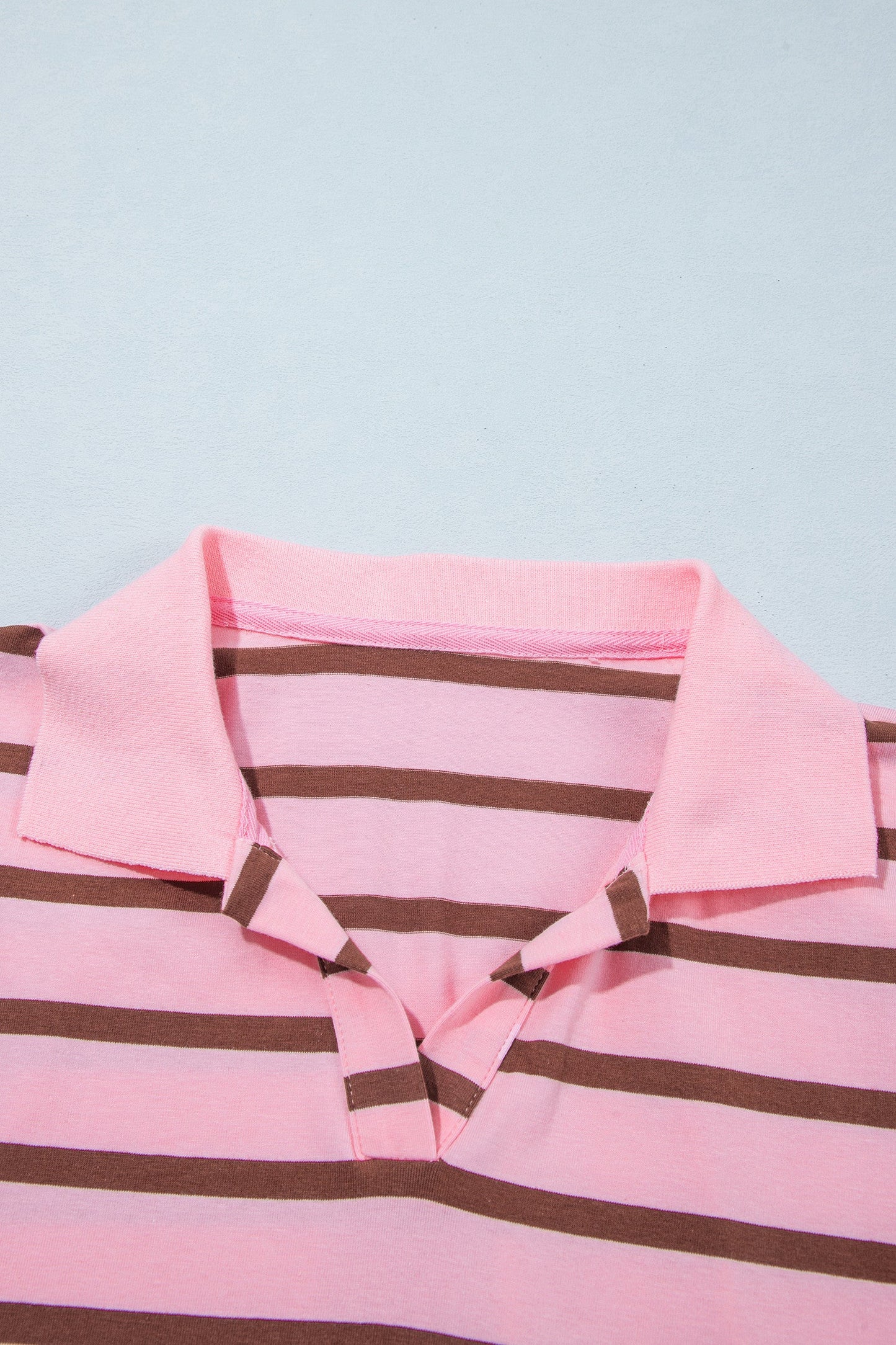 Pink Stripe Collar Top