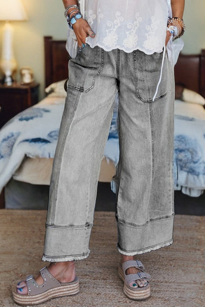 Seam-Detail Raw Hem Pants RTS