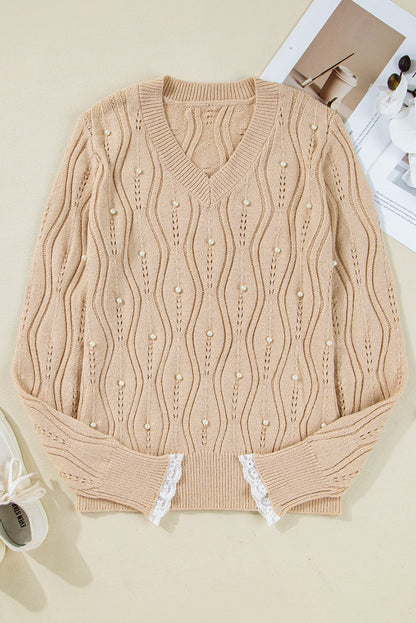 Pearl Beaded Knit Sweater LT