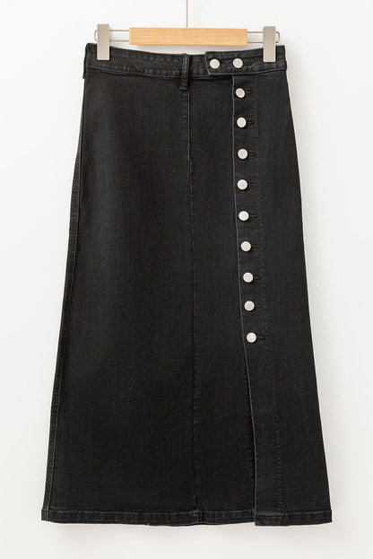 Black Button Skirt LT