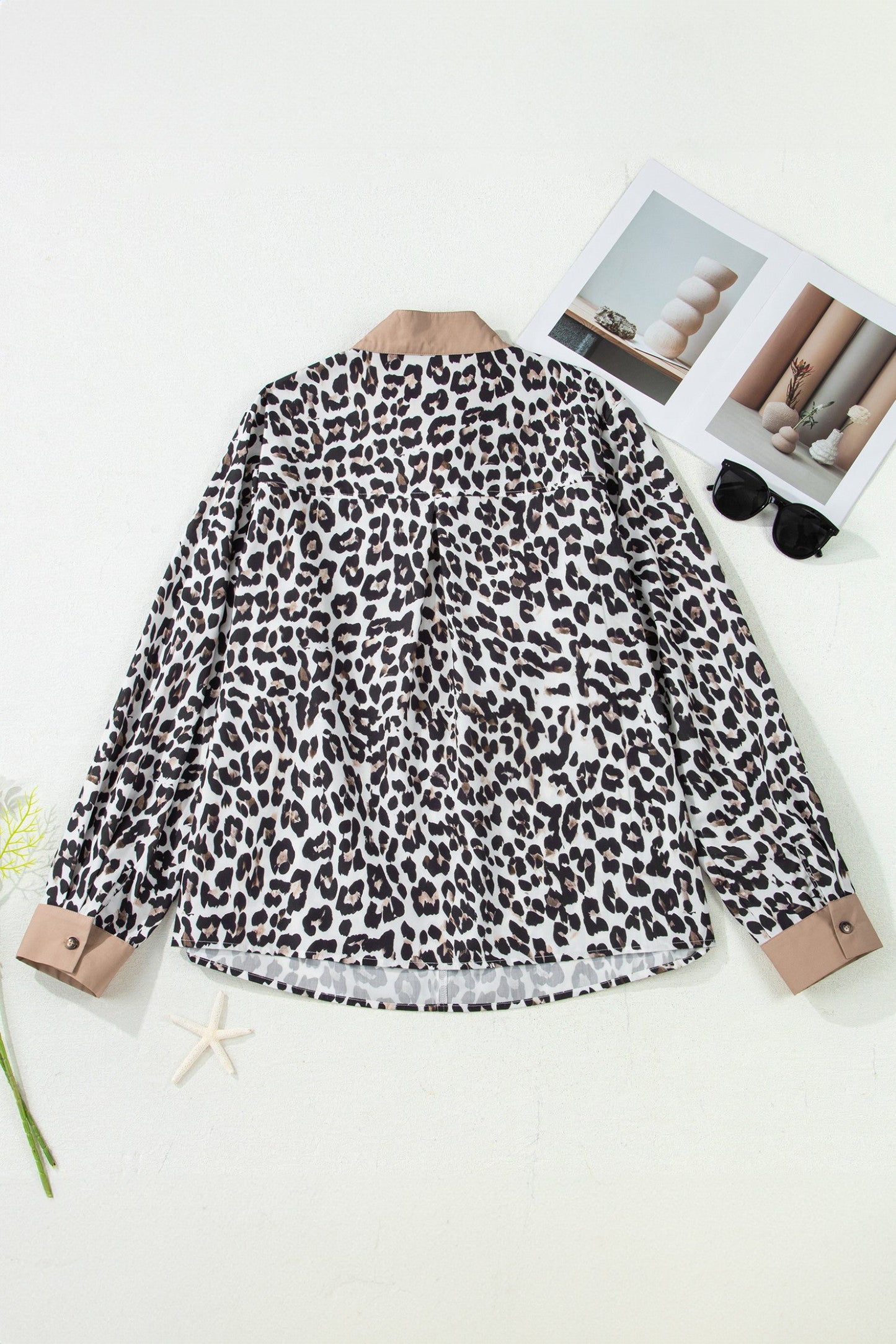 Leopard Split Neck Plus Blouse RTS