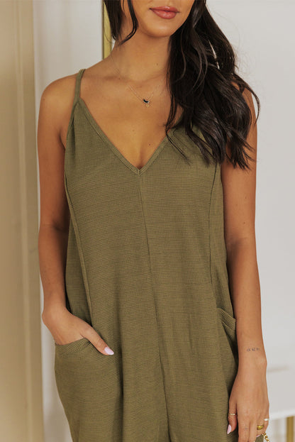 Green Textured Jumpsuit RTS