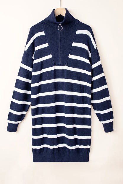 Stripe Zip Collar Dress RTS