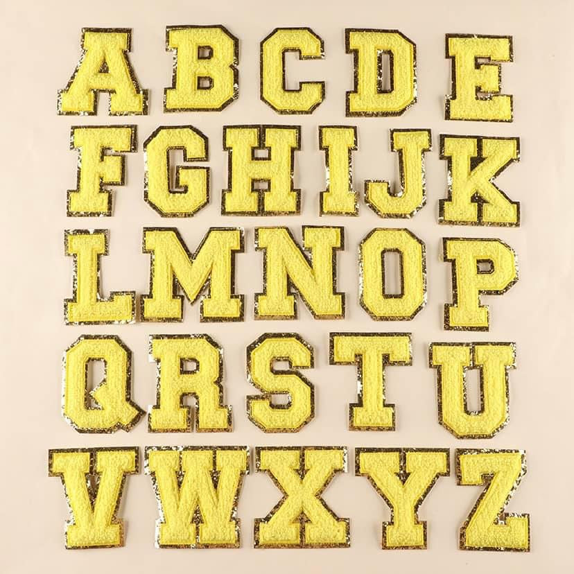 Chenille Letter Patches-Yellow
