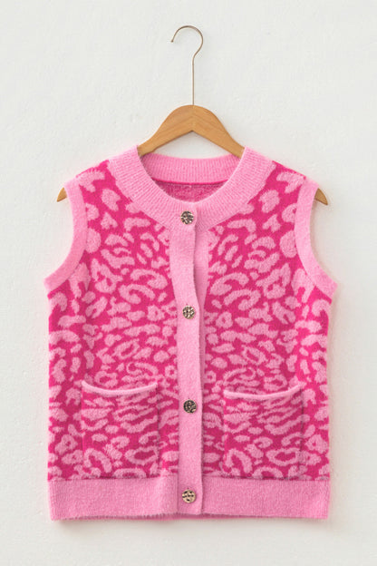 Leopard Knit Vest