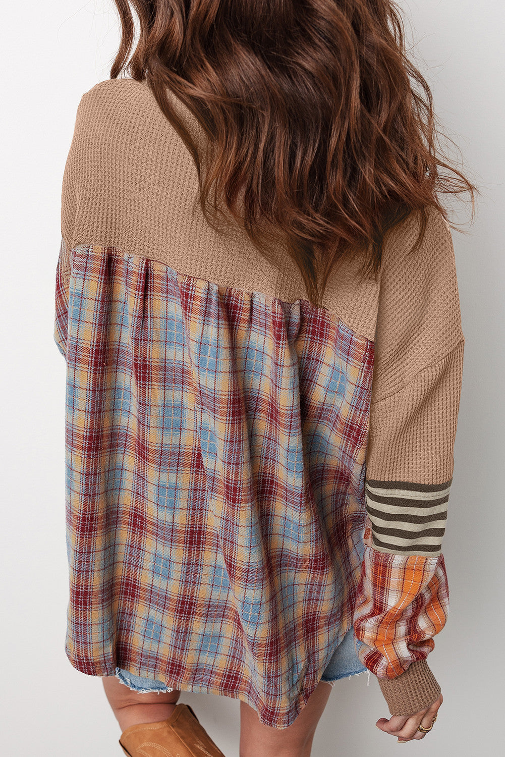 Waffle Plaid Knit Top December.