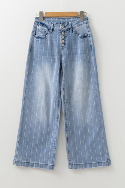 Button Fly Wide Leg Jeans LT