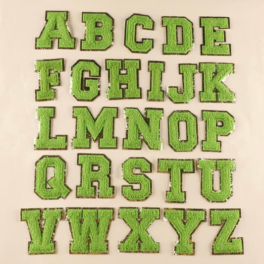 Chenille Letter Patches-Green