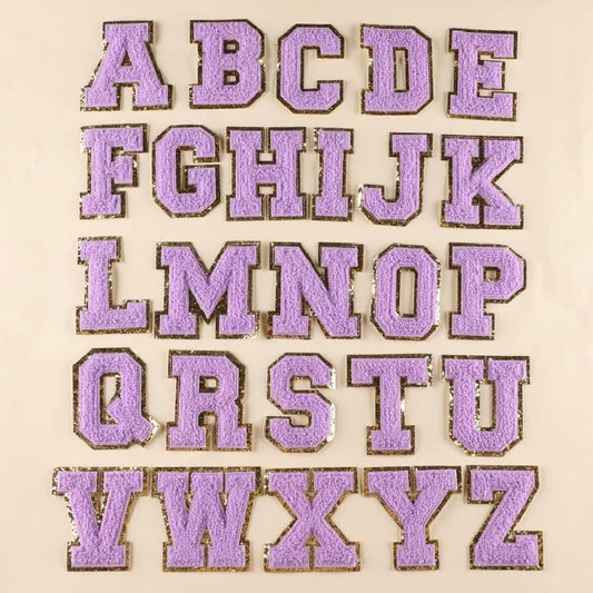 Chenille Letter Patches-Purple
