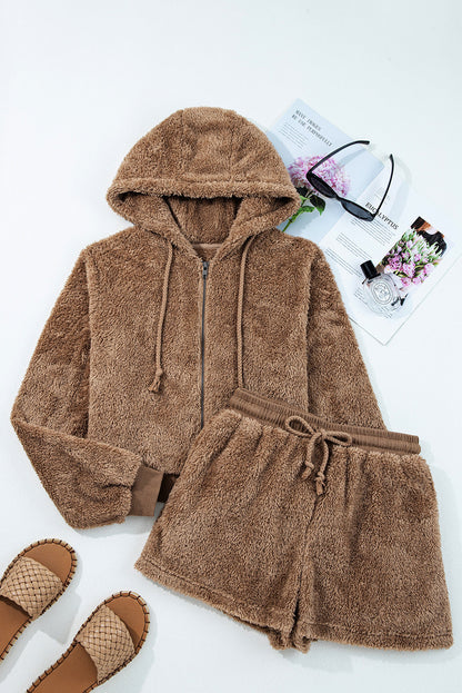 Zip Up Hoodie Sherpa Set October.