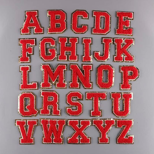 Chenille Letter Patches-Red