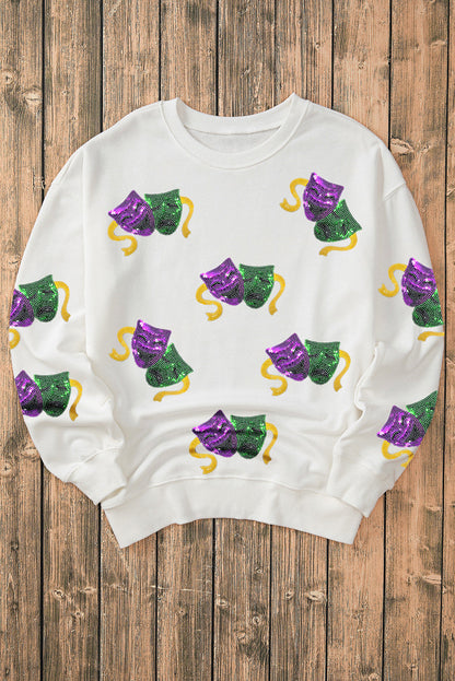 Sequin Mardi Gras Sweatshirt December.