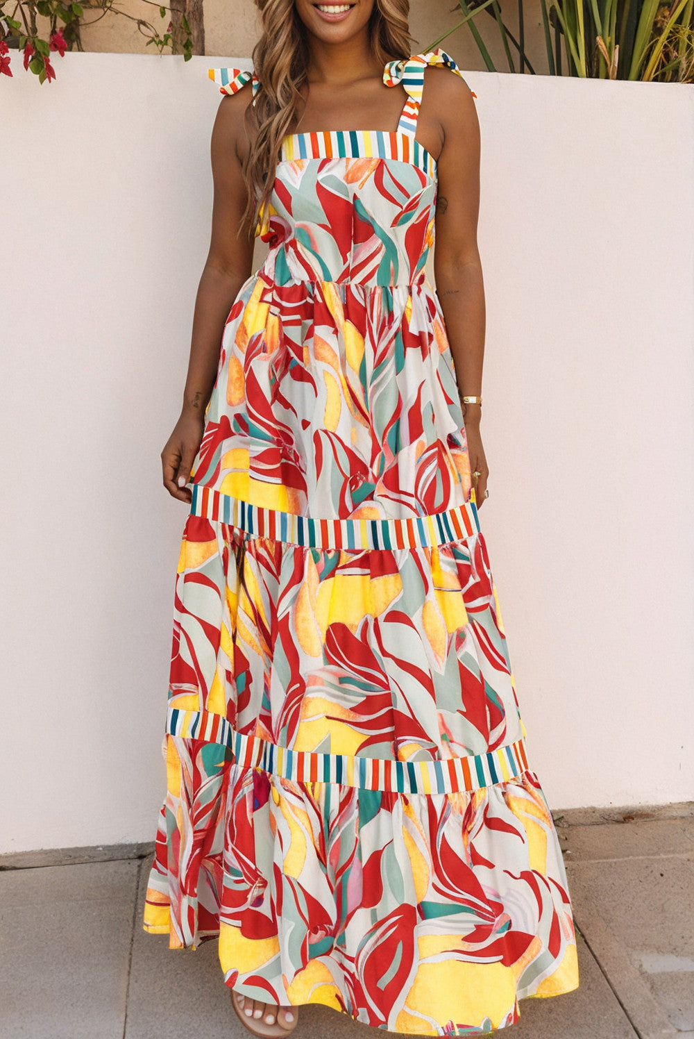 Abstract Knot Strap Maxi Dress RTS