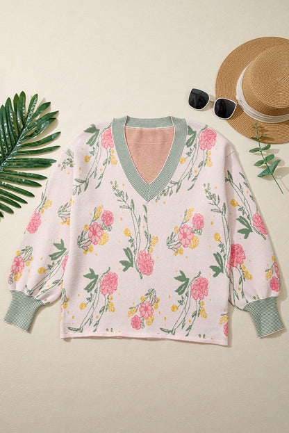 Pink Floral Sweater LT