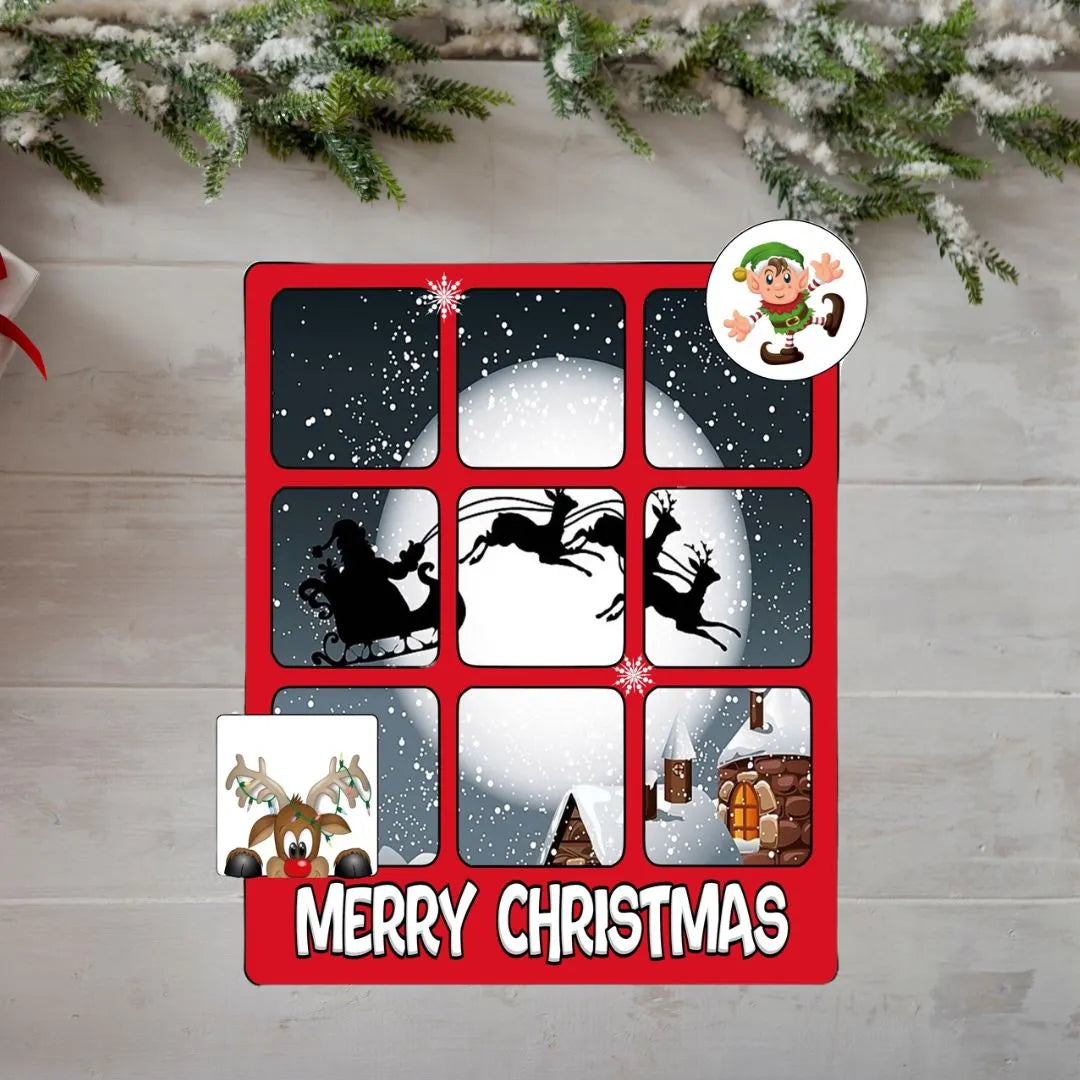 Christmas Tic-Tac-Toe Gameboard | Double-sided