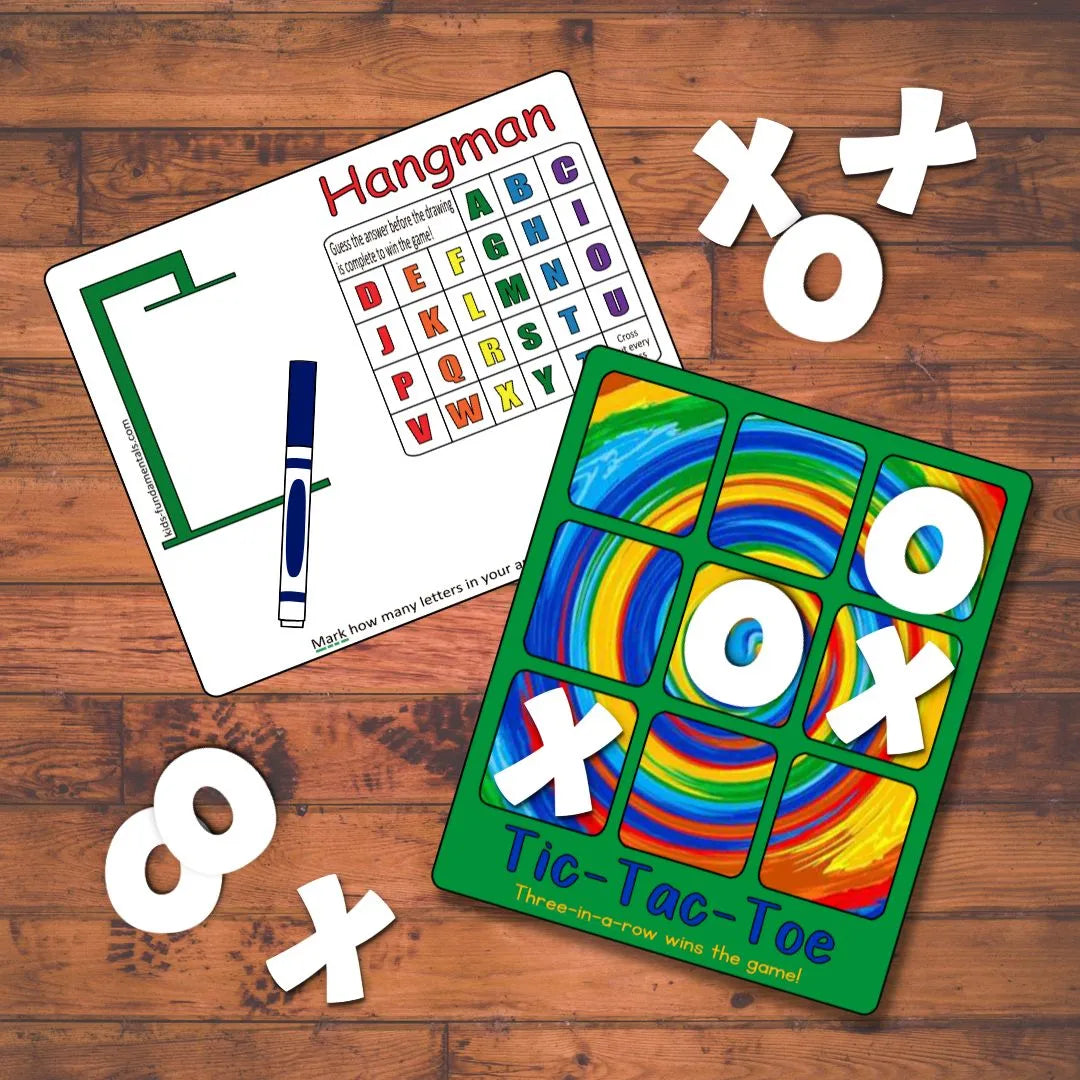 Acrylic Tic Tac Toe & Hangman Board Game - Double-sided