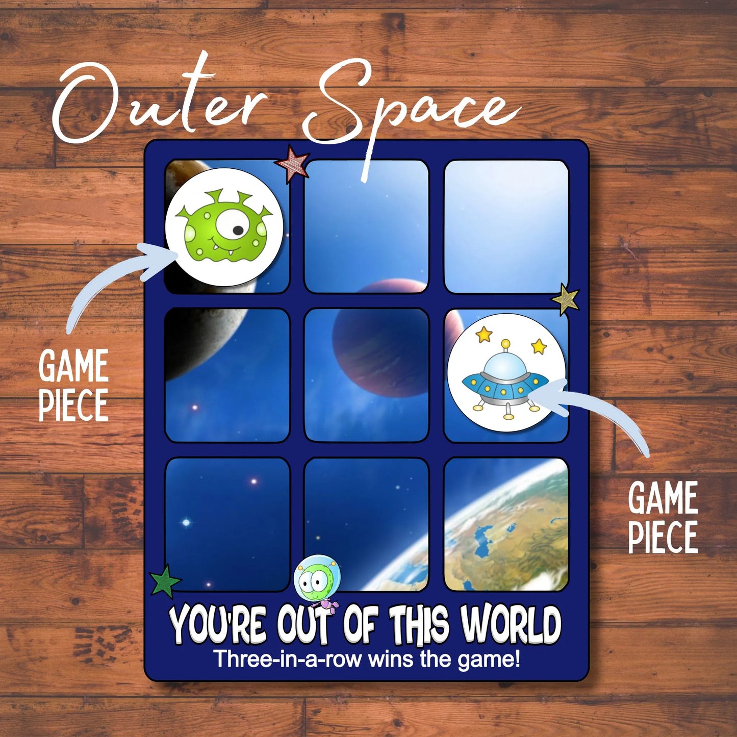 Acrylic Tic Tac Toe & Hangman Board Game - Double-sided