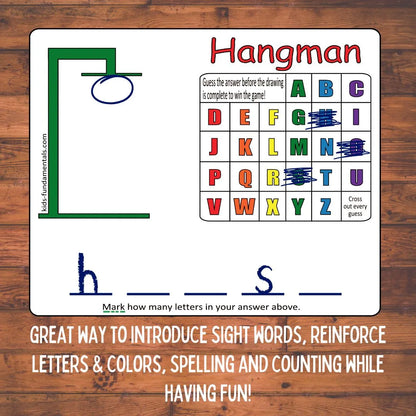 Acrylic Tic Tac Toe & Hangman Board Game - Double-sided