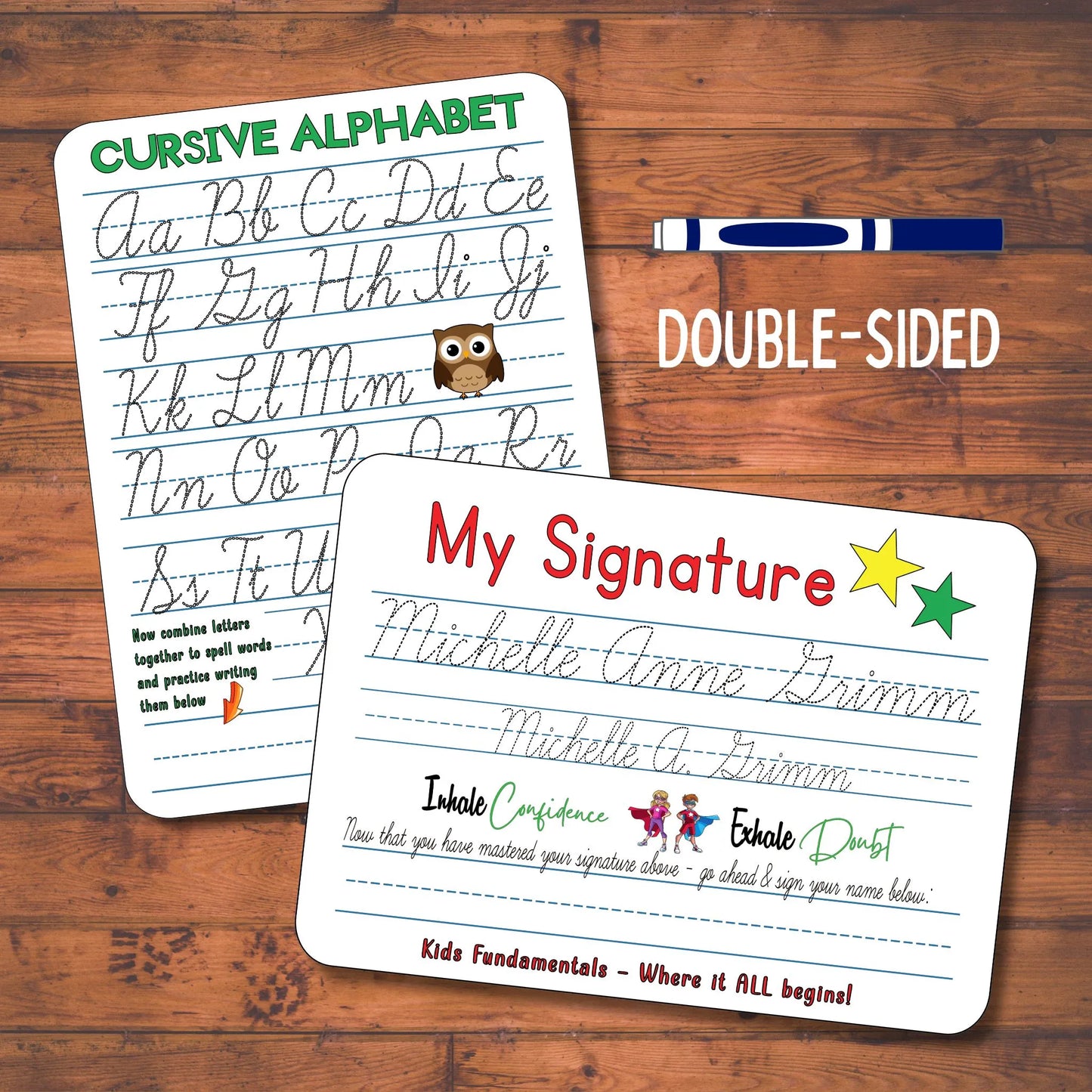 Personalized Cursive Writing Practice Board - Reusable