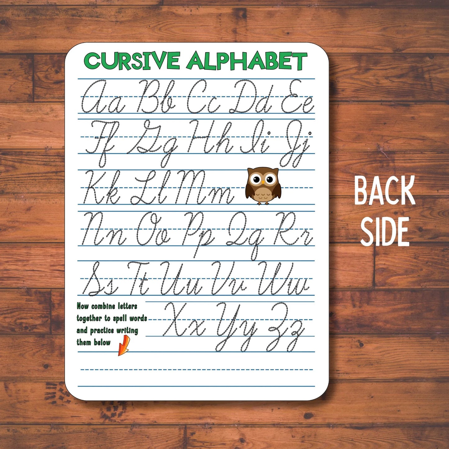 Personalized Cursive Writing Practice Board - Reusable