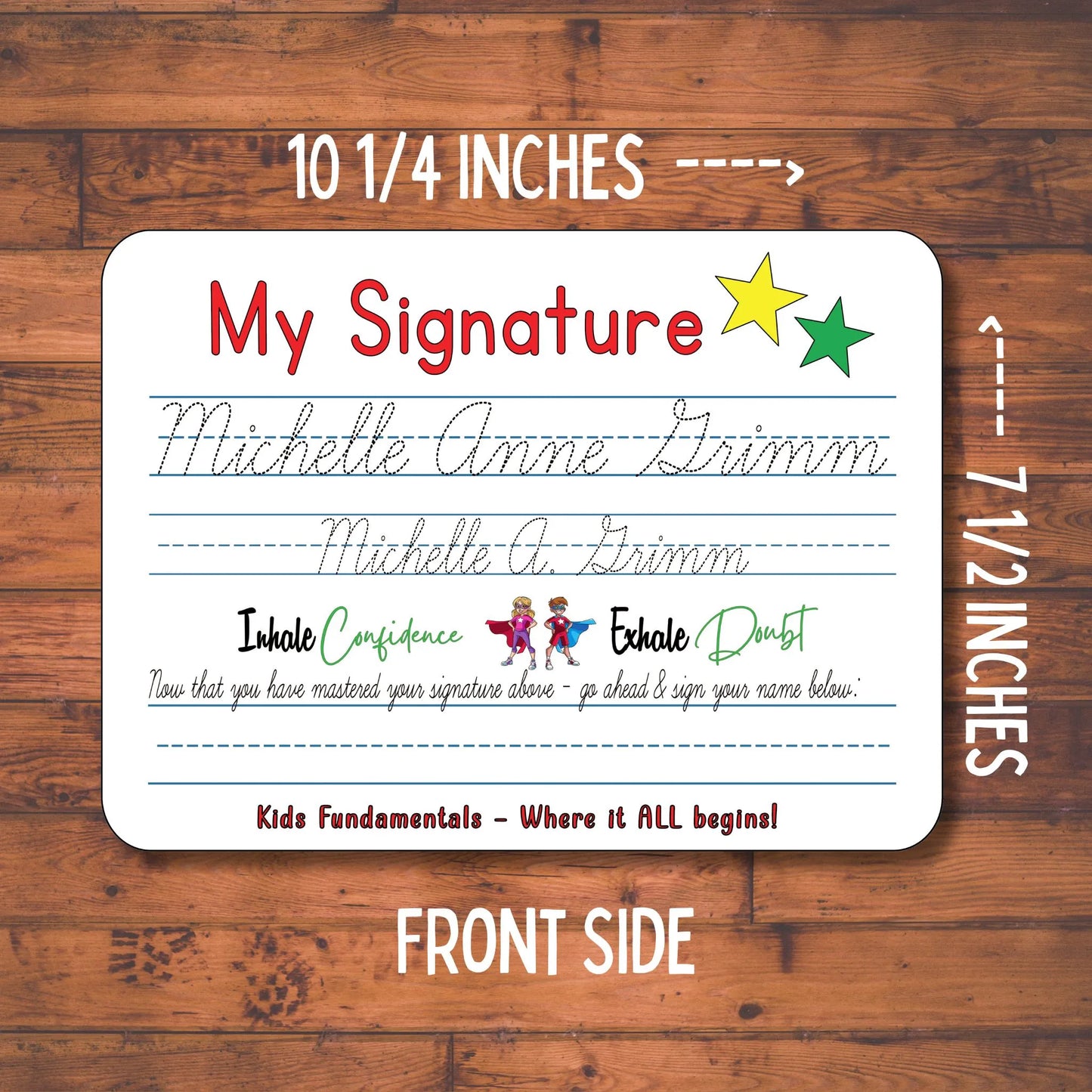 Personalized Cursive Writing Practice Board - Reusable