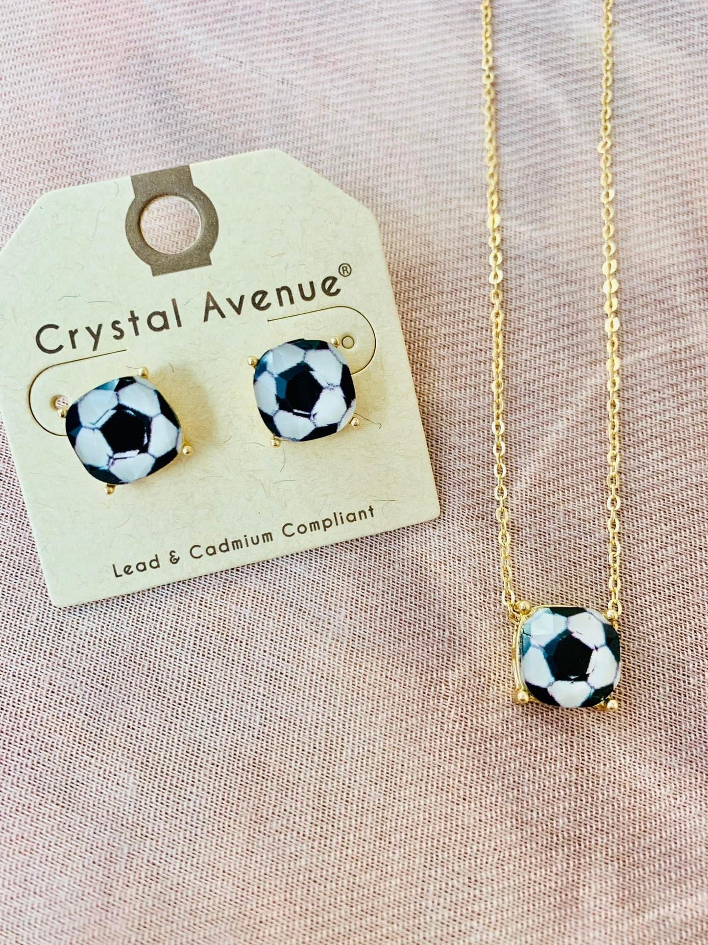 Sports theme necklace & earrings